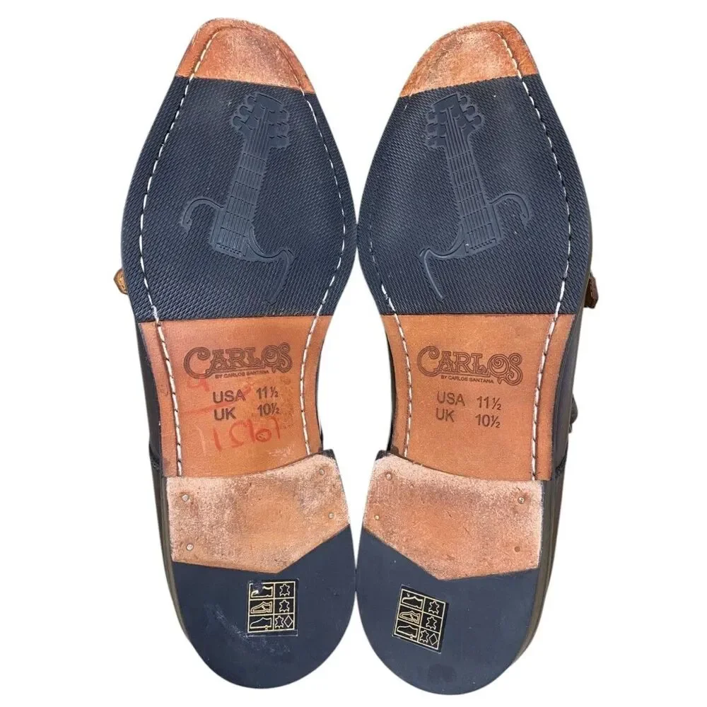 CARLOS by CARLOS SANTANA Passion Double Monk-Strap Oxfords BROWN Sz 11.5